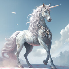 Obraz na płótnie Canvas elegant unicorn horse