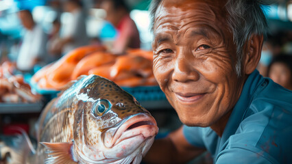 Fresh from the Sea: A Smiling Fisherman’s Big Catch in Detail