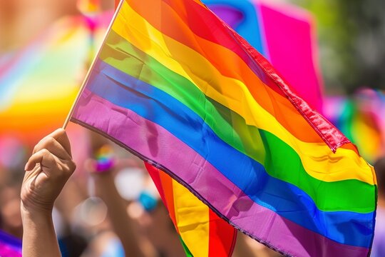 Close Up of Rainbow Colored Fabric