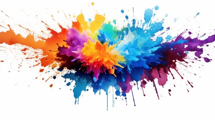 Dynamic and Colorful Paint Splatter Explosion as a Creative Artistic Background