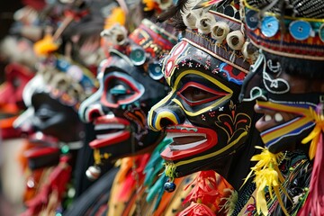 Colorful Masks Adorning a Wall