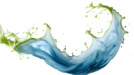 Dynamic Green Liquid Splash Isolated on White Background