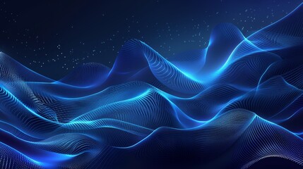 An abstract blue wave background with halftones