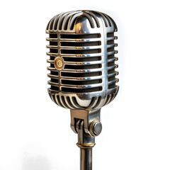 Naklejka premium Vintage Classic Microphone on a White Background