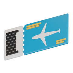 Passenger Plane Ticket and Boarding Pass. 3D render