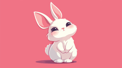 Cartoon cute rabbit posing 2d flat cartoon vactor i