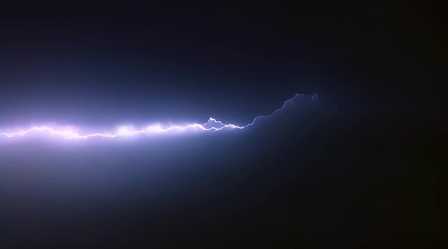 Lightning strike on dark background, in electric fantasy style, video animation generated by AI