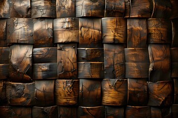 Close Up of Wooden Wall. Generative AI