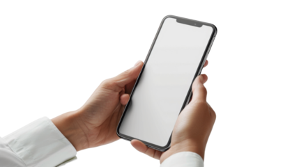 Hand is holding a smartphone 