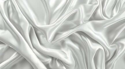 Obraz premium The luxury of white fabric texture background.Closeup of rippled white silk fabric.Abstract white cloth. Cloth soft wave. Creases of satin, silk, and cotton