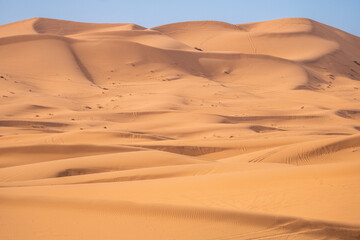 Fototapeta na wymiar Merzouga, Morocco, Stunning sand dunes in the desert