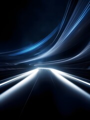 Black and white Lightspeed, tunnel, swirl, curve, black hole, futurism, white, neon banner wallpaper with copy space for text 