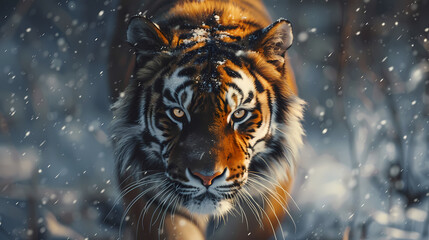 tiger in the water Background 4K Wallpaper