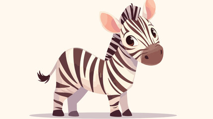 Cartoon cute zebra 2d flat cartoon vactor illustrat
