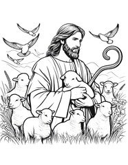 Jesus the Good Shepherd Coloring Activity