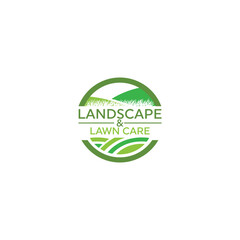 landscape logo, lawn care, agriculture logo,  organic eco farming, farm vector logo design
