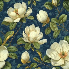 Timeless Magnolia Botanical Wallpaper
