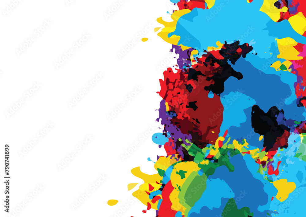 Poster abstract vector splatter paint color background design. illustration vector design.
