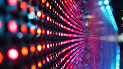 a huge panel of LEDs that displays the pixel size