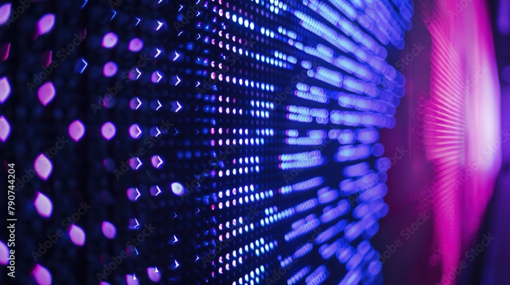 Poster a huge panel of leds that displays the pixel size