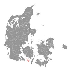 Ero Municipality map, administrative division of Denmark. Vector illustration.