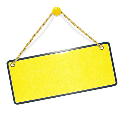 pancarte jaune à suspendre