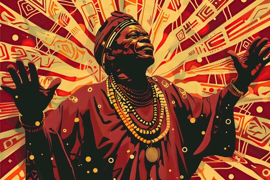 Woman Surrounded by Palm Leaves