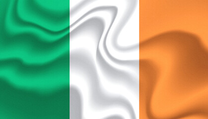 Ireland national flag in the wind illustration image