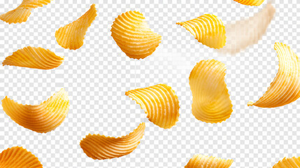 Obraz premium Stack of crunchy potato chips,generative ai