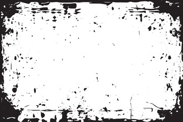 Vintage Grunge Border: Abstract Overlay Texture with Transparent White Elements. Vector Graphic Illustration of Dirty and Damaged Backdrop. vector template for text, posters, banners and backgrounds 