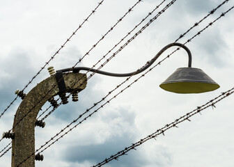 The iconic lamp post used at the Auschwitz concentration camps