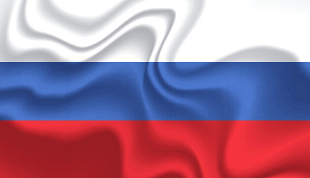 Russia national flag in the wind illustration image