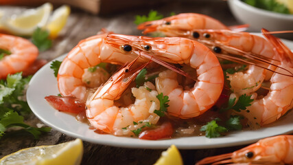 cooked shrimp on a white plate