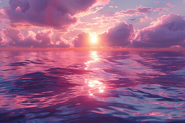 Relaxing Sunset Scene with Psychic Waves