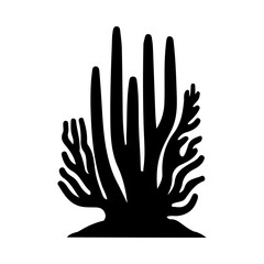 Illustration of sea Coral silhouette on isolated background