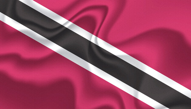Trinidad national flag in the wind illustration image
