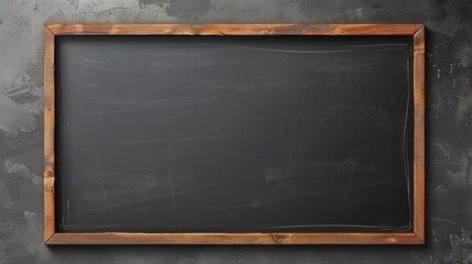 AI generated illustration of a blank wooden chalkboard on chalky surface with room for text - obrazy, fototapety, plakaty