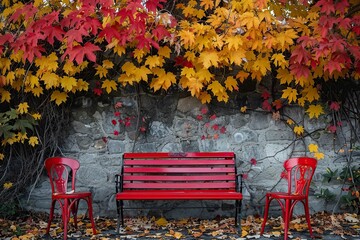 Two Red Chairs Together
