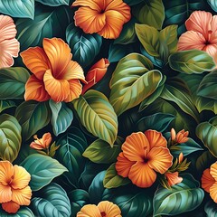 Botanical Beauty Tropical Watercolor Pattern