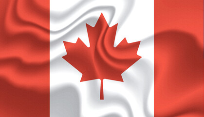 Canada national flag in the wind illustration image