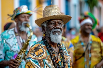 Fototapeta premium Group of People Wearing Colorful Clothing and Hats