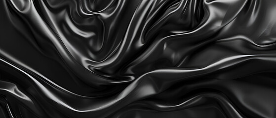 Abstract liquid wave background texture ,Black wavy satin silk abstract background with folds and waves,Abstract background luxury cloth waves,dark wavy soft wrinkled fabric - obrazy, fototapety, plakaty