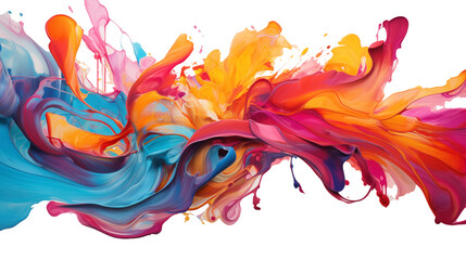 Fototapeta premium abstract vibrant splash of colors isolated. mockup design element
