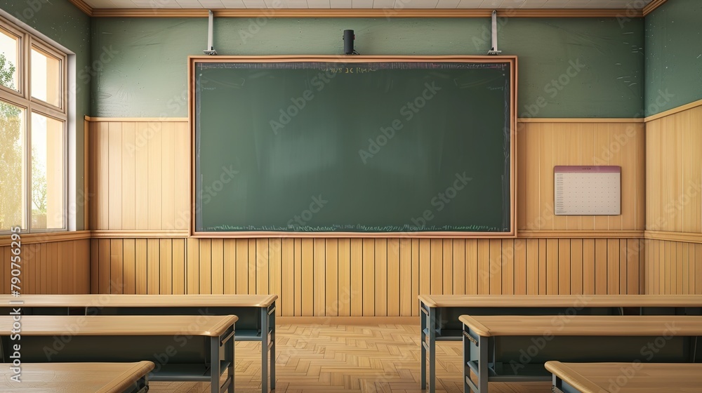 Aufkleber a well-lit classroom with student desks arranged in rows is a familiar sight in schools around the w