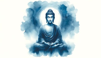 Watercolor Buddha Illustration Emanates Peace and Stillness
