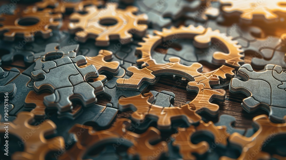 Poster a close-up of interlocking gears and cogs reveals their intricate machine workings