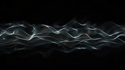 waves of sound on a black background. - obrazy, fototapety, plakaty