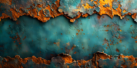 Vintage Rusted Metal Texture on Canvas with Orange Hues