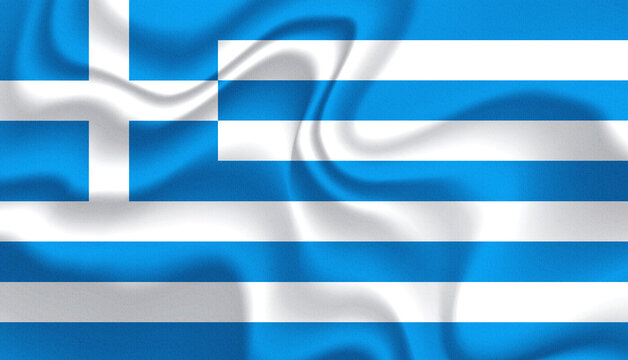 Greece national flag in the wind illustration image