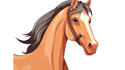 Cartoon horse head in flat style. Vector illustrati